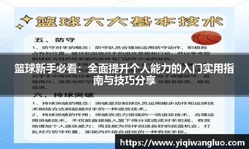 篮球新手必看：全面提升个人能力的入门实用指南与技巧分享